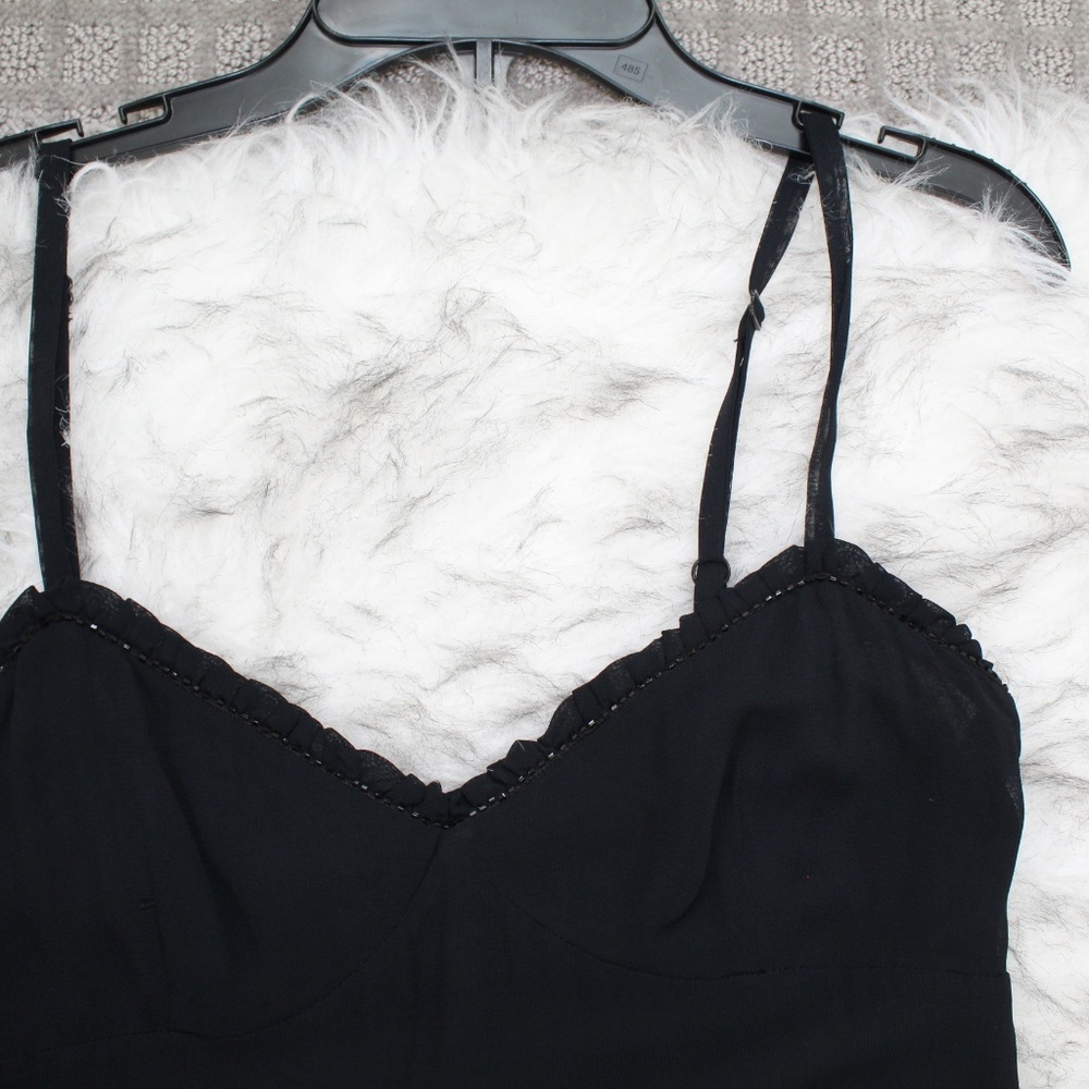 Ralph Lauren Black Beaded Spaghetti Strap Dress - Picture 5 of 8